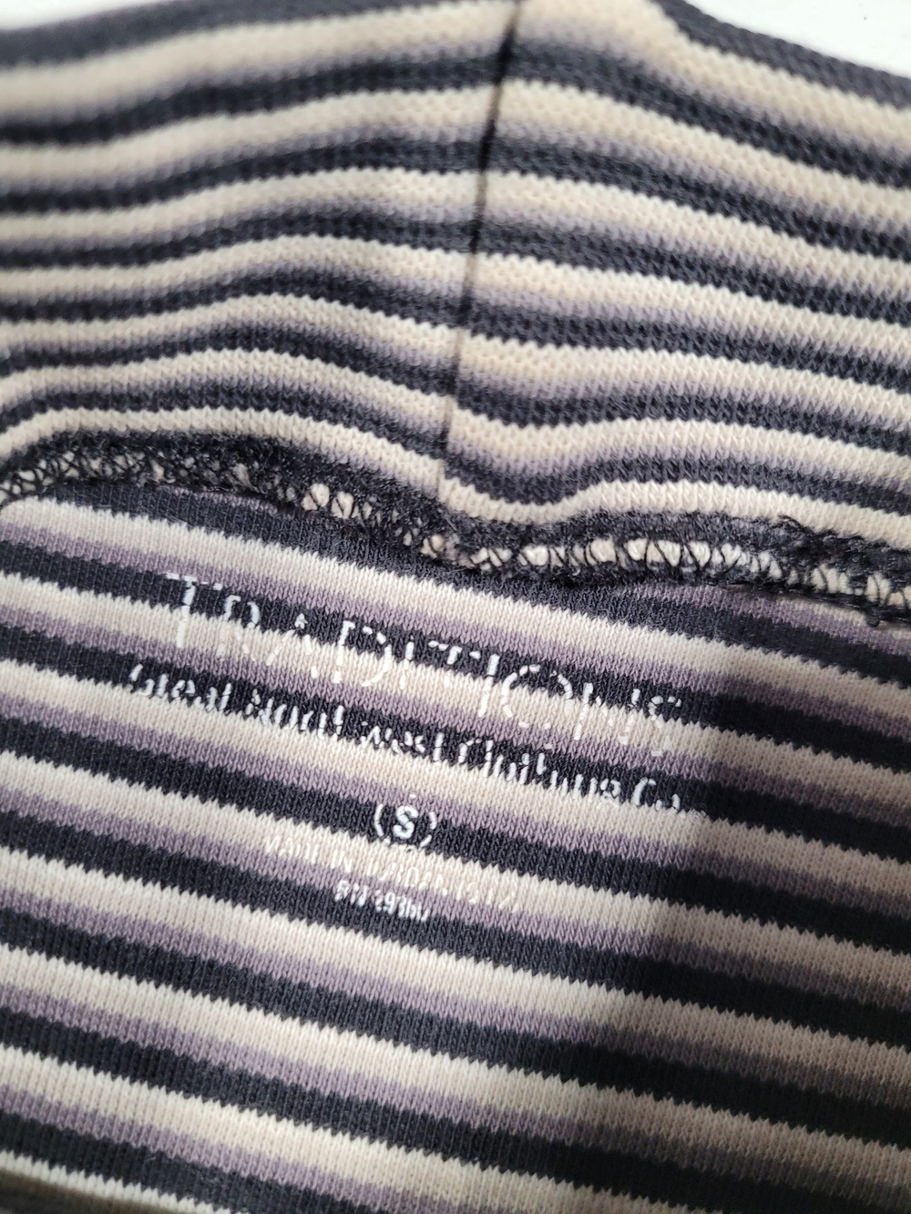 Striped Mock Neck Long-Sleeve Tee - Black & White - Picture 2 of 3